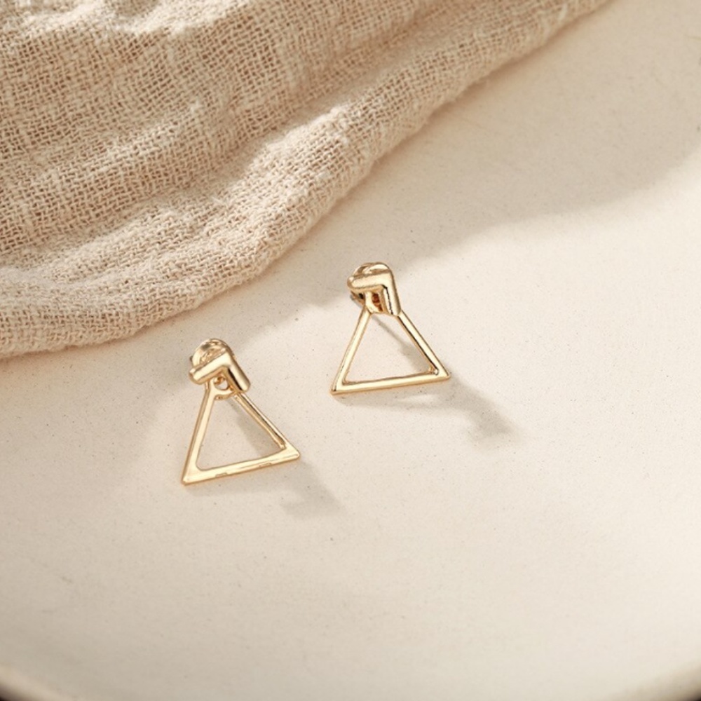 Dainty Geometric Peekaboo Earrings - Picture 5 of 11